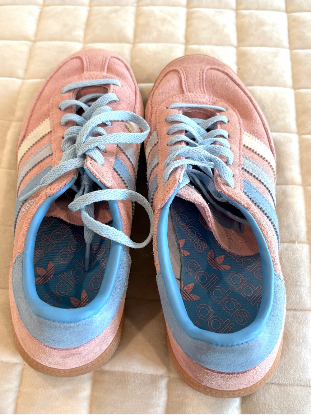 adidas Handball Spezial Semi Pink Spark Blue IG1974 Women Size 8.5 Suede Retro